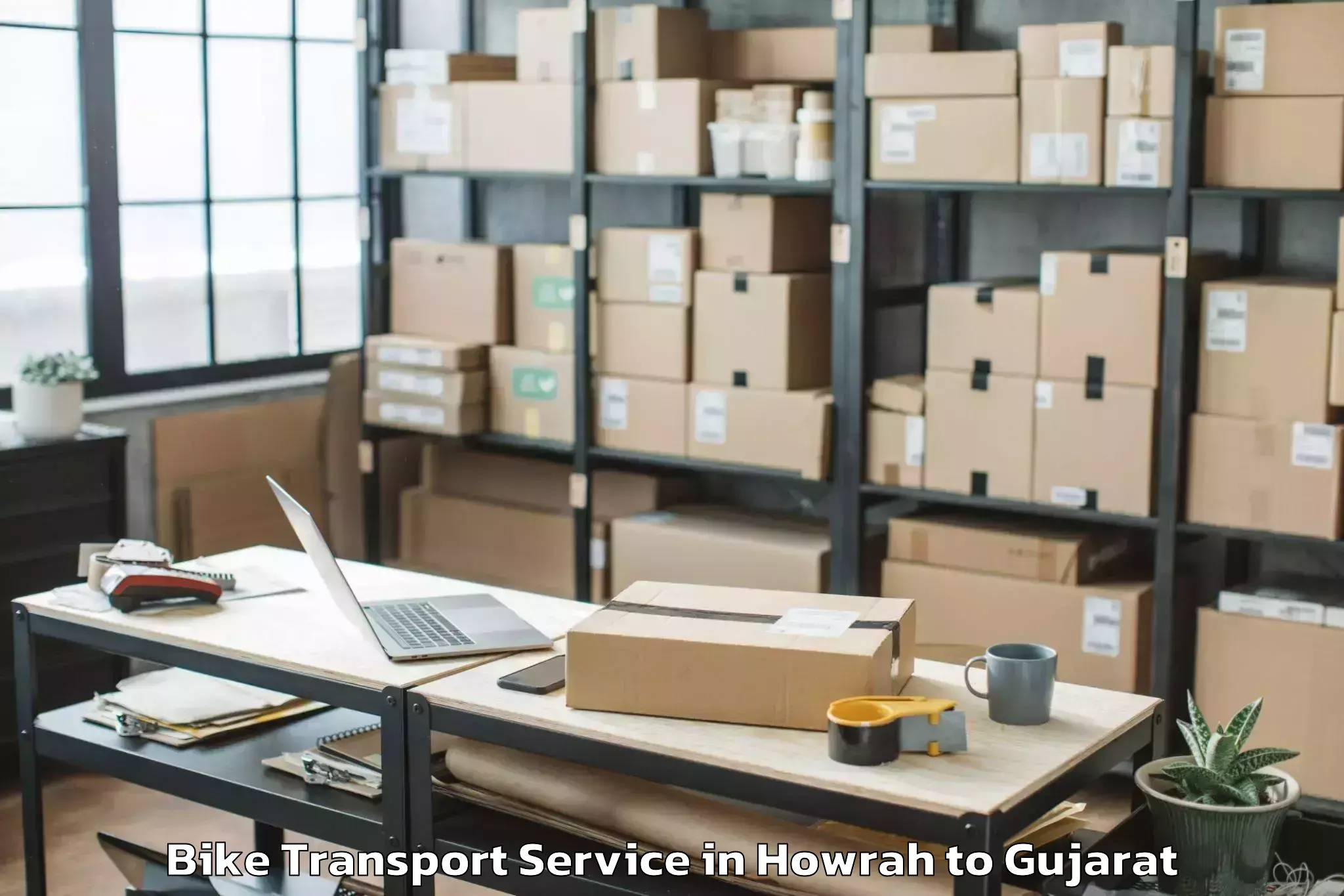 Professional Howrah to Lakhpat Bike Transport